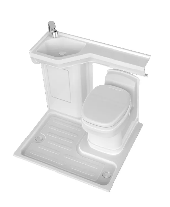 Vinyl RV Toilet, Sink, SHWR Combo 31.5 inches by 35.4 inches