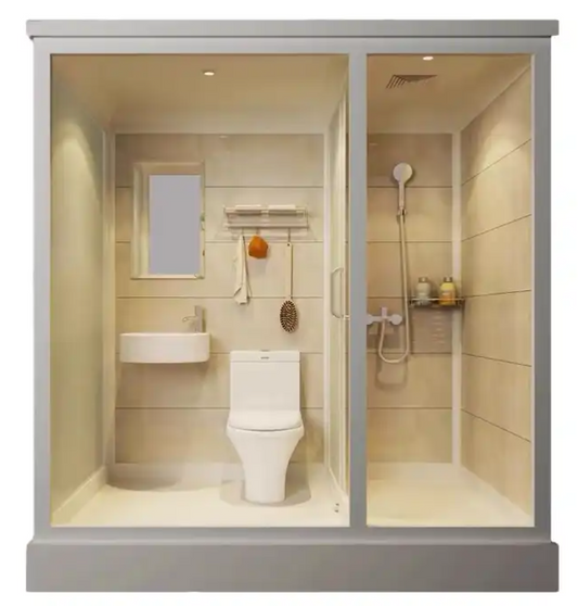 4x8 All In One Modular Portable Bathroom Unit Shower And Toilet Square Shower Cabin Showers With Light #2019