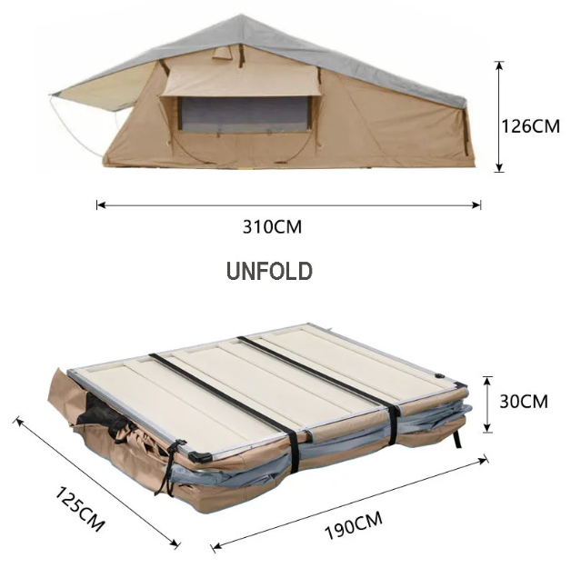 Ultimate Outdoor Retreat - Quick-Opening Four-Season Roof Top Tent #2036