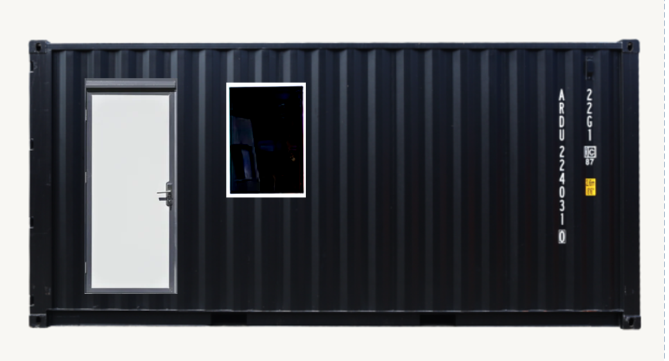 20" Basic Shipping Container Finished Interior, With Window and Door and More Sizes Available