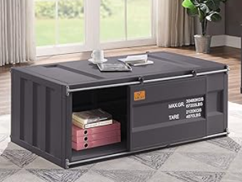 Shipping Container Cargo Coffee Table, Gunmetal